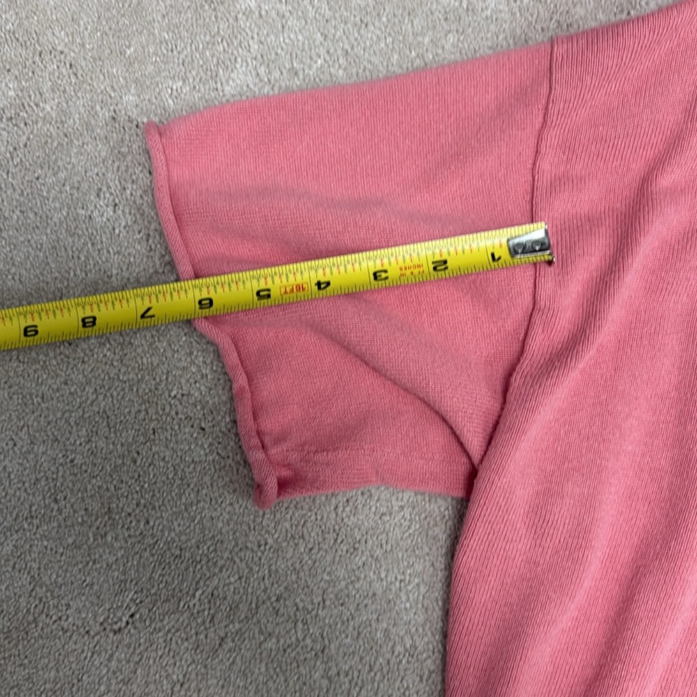 MOTHER The Boxy Crop V-Neck Short Sleeve Sweater Top Pink Size XS - Picture 11 of 11